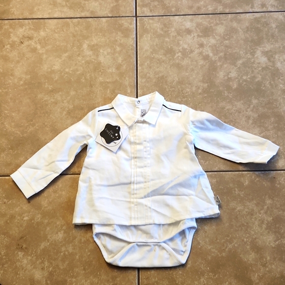 B.S. white shirt with body suit attached